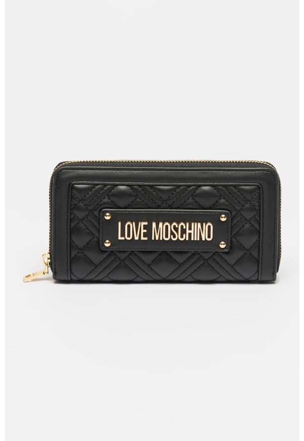 Портфейл от капитонирана еко кожа с цип Love Moschino