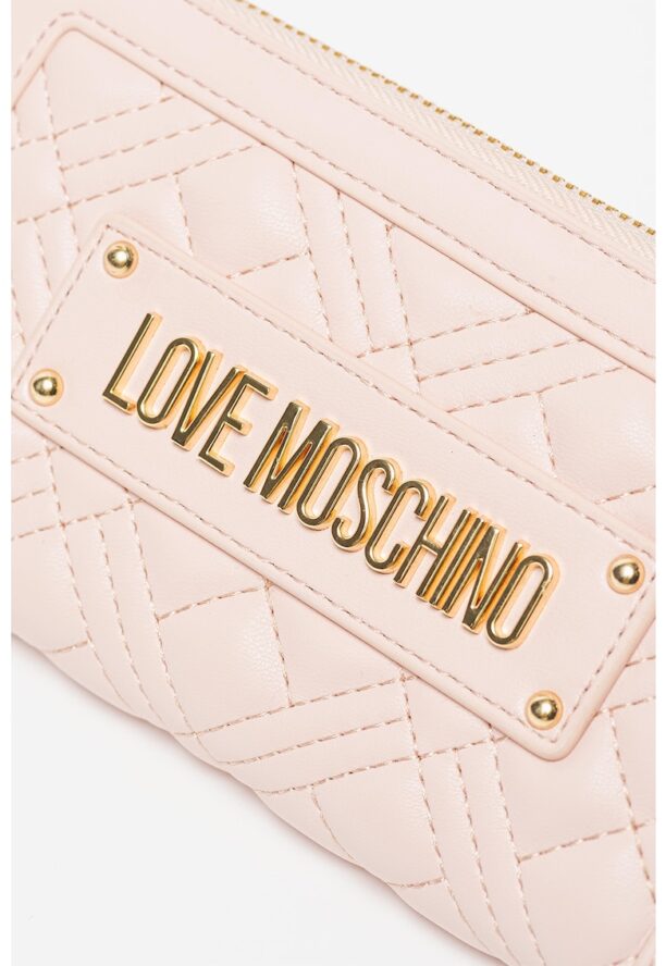 Портфейл от капитонирана еко кожа с цип Love Moschino