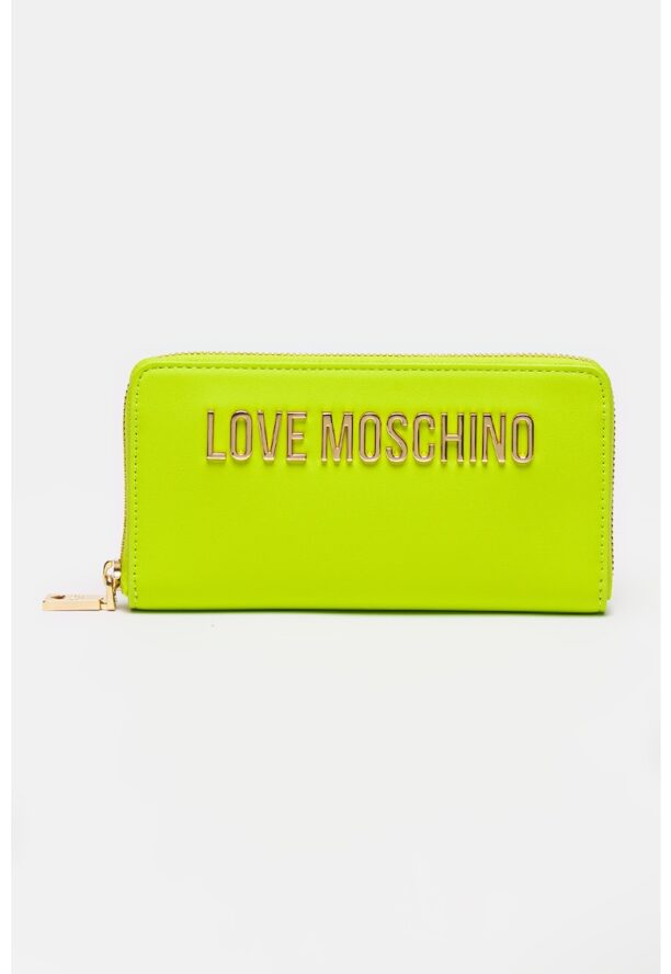 Портфейл с цип и метално лого Love Moschino