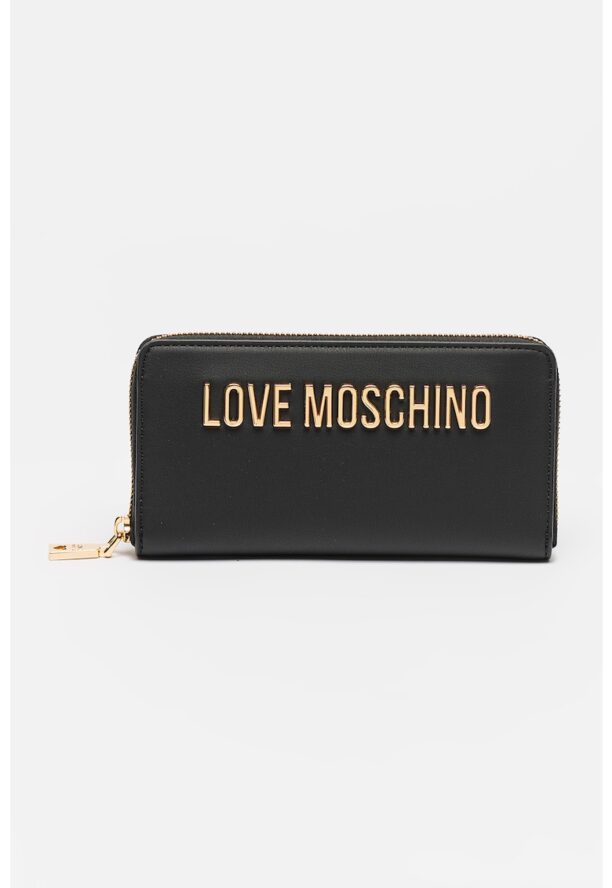 Портфейл с цип и метално лого Love Moschino