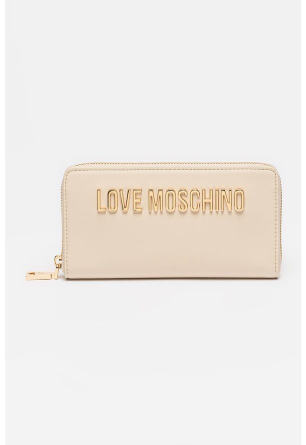 Портфейл с цип и метално лого Love Moschino