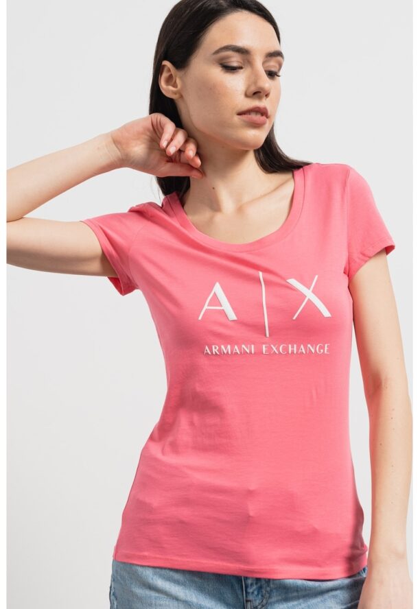 Вталена тениска с лого ARMANI EXCHANGE