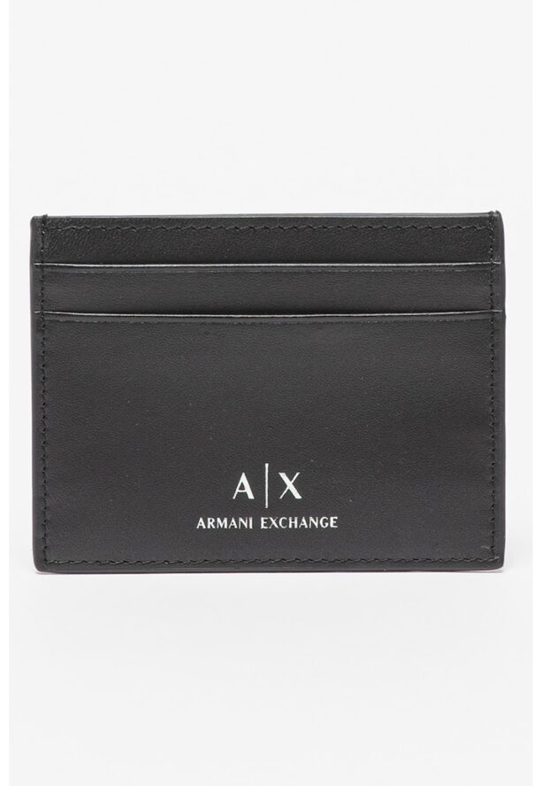 Кожен калъф за карти с лого ARMANI EXCHANGE