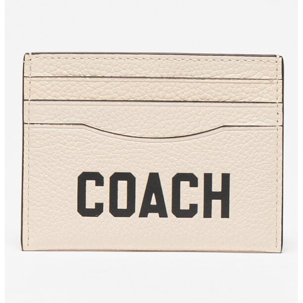 Кожен калъф за карти с лого Coach