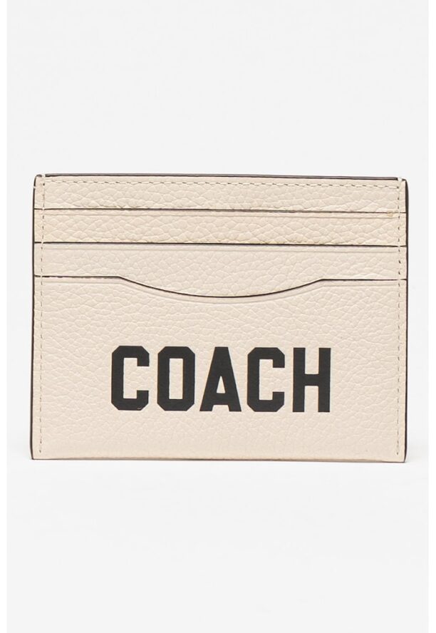 Кожен калъф за карти с лого Coach