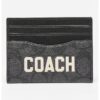 Кожен калъф за карти с лого Coach