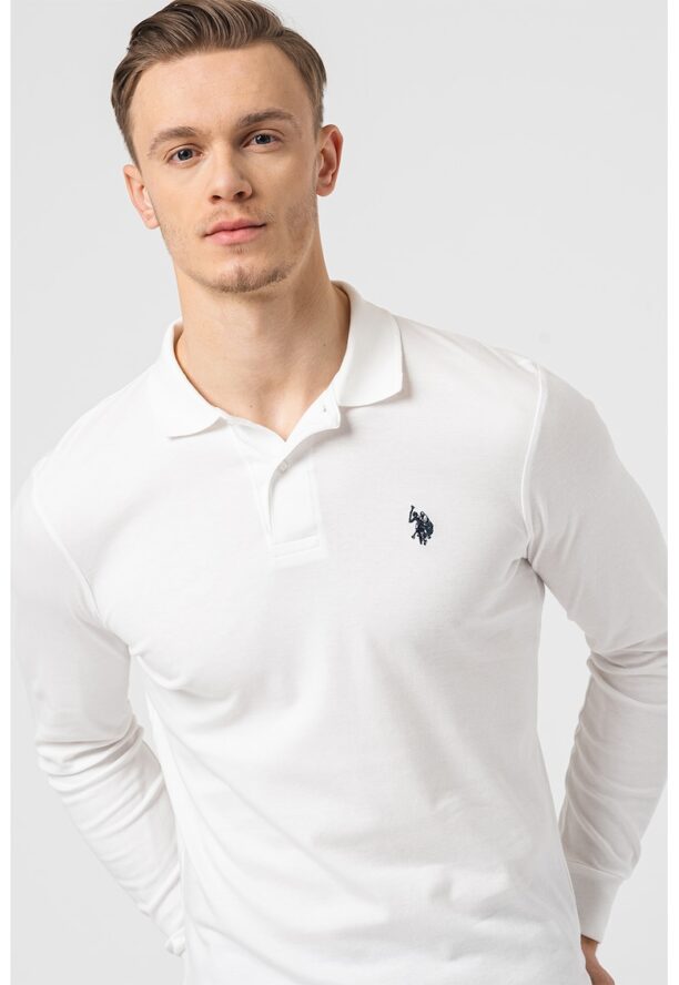 Памучна блуза с яка US Polo Assn