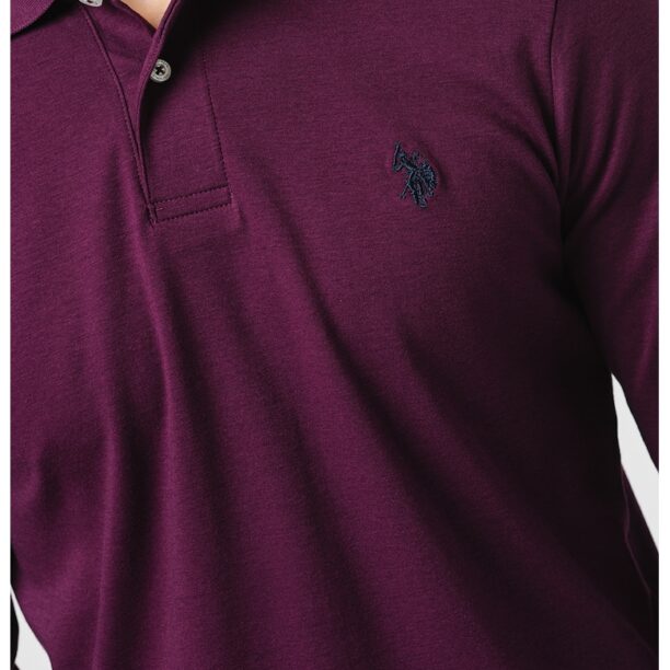 Памучна блуза с яка US Polo Assn