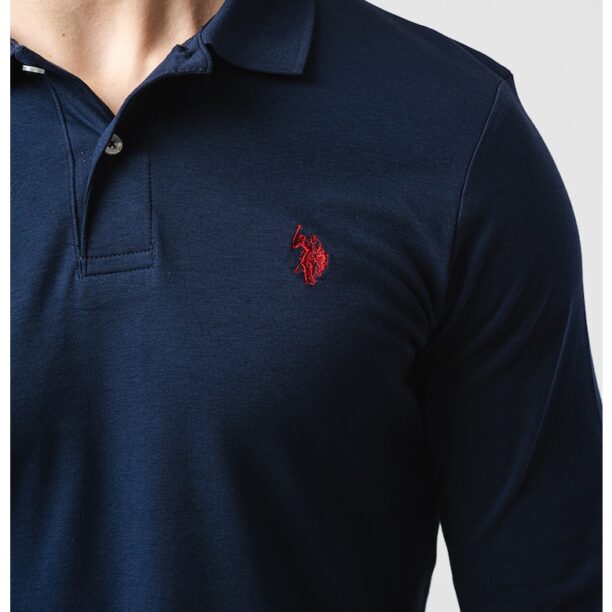 Памучна блуза с яка US Polo Assn