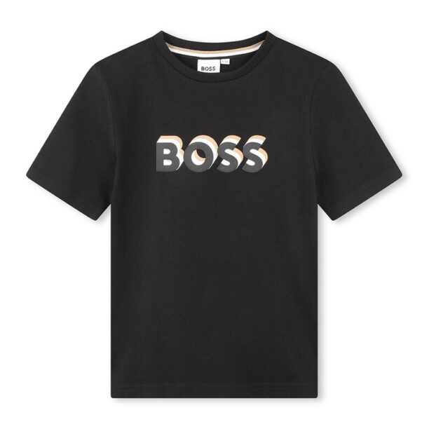 Памучна тениска с лого BOSS Kidswear