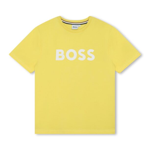 Памучна тениска с лого BOSS Kidswear