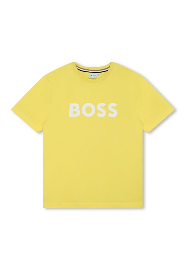 Памучна тениска с лого BOSS Kidswear