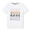 Памучна тениска с лого BOSS Kidswear