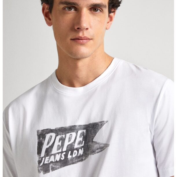 Памучна тениска с лого Pepe Jeans London