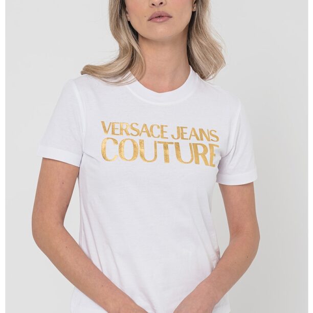 Памучна тениска с лого Versace Jeans Couture