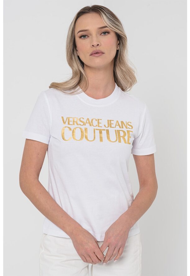 Памучна тениска с лого Versace Jeans Couture