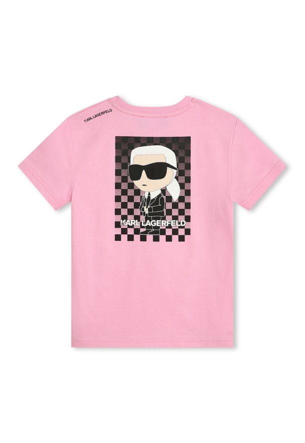 Памучна тениска с овално деколте KARL LAGERFELD KIDS