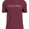 Памучна тениска с овално деколте и лого CALVIN KLEIN