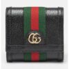 Портфейл от кожа с капаче и лого Gucci