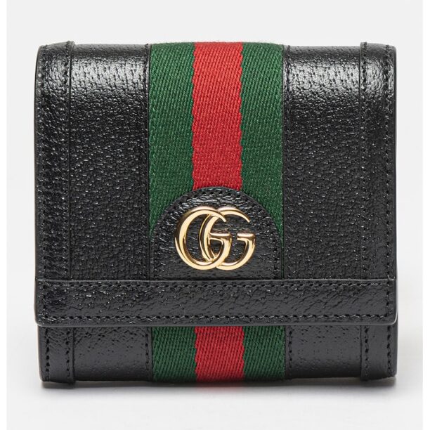 Портфейл от кожа с капаче и лого Gucci