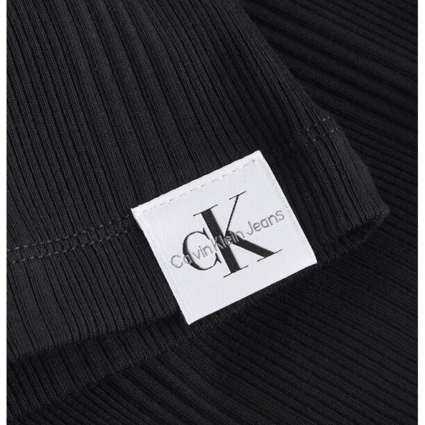 Рипсен топ с лого и изрязан гръб CALVIN KLEIN JEANS