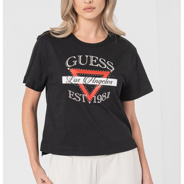 Свободна тениска с лого GUESS JEANS