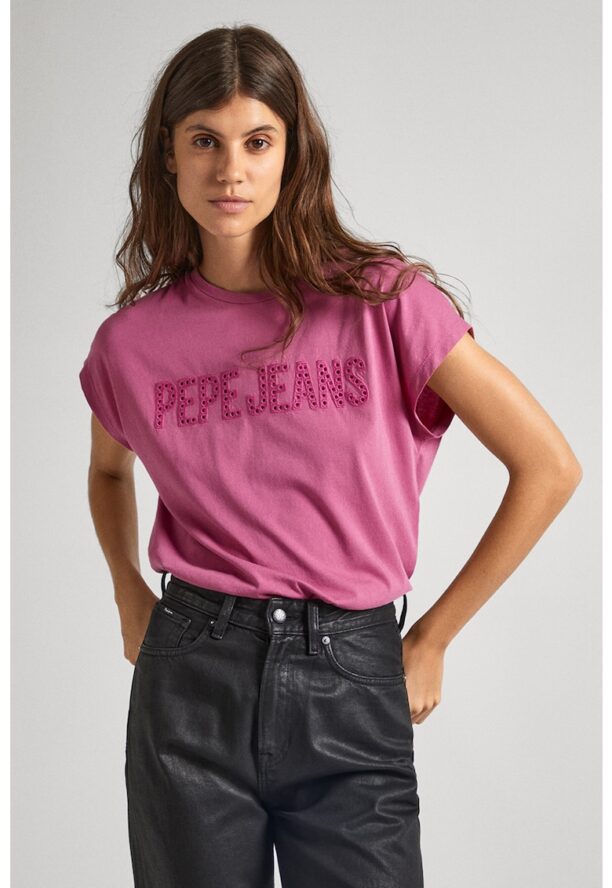 Свободна тениска с релефно лого Pepe Jeans London