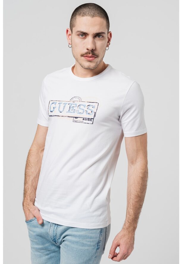 Слим тениска с лого GUESS JEANS