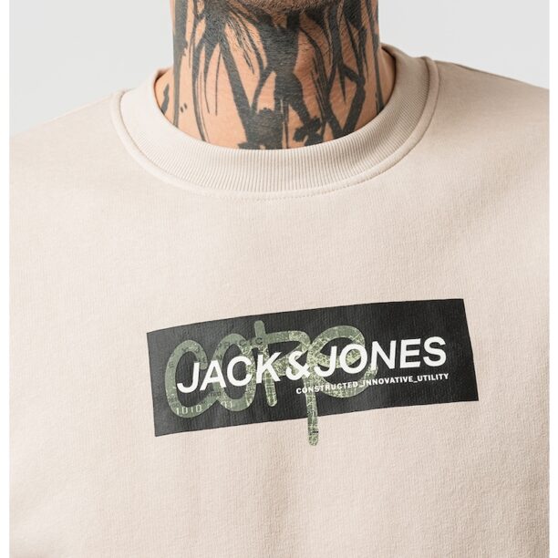 Суитшърт с овално деколте и лого Jack  Jones