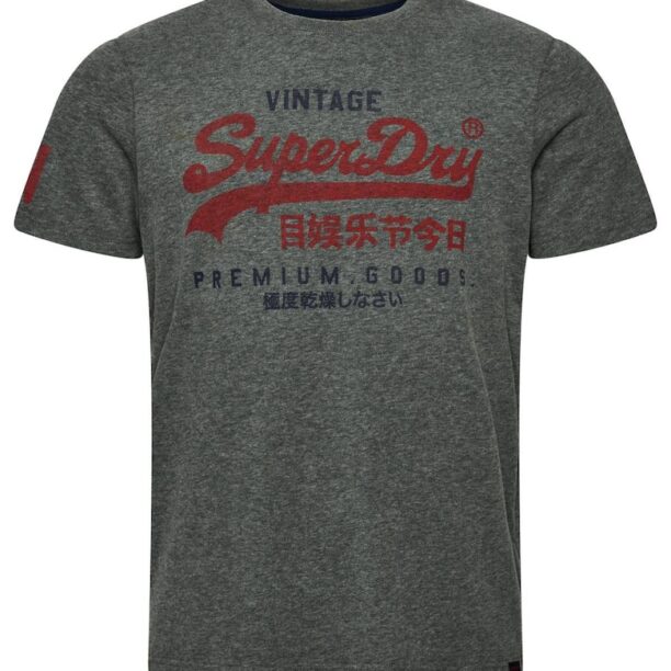 Тениска Vintage Classic с лого и овално деколте SUPERDRY