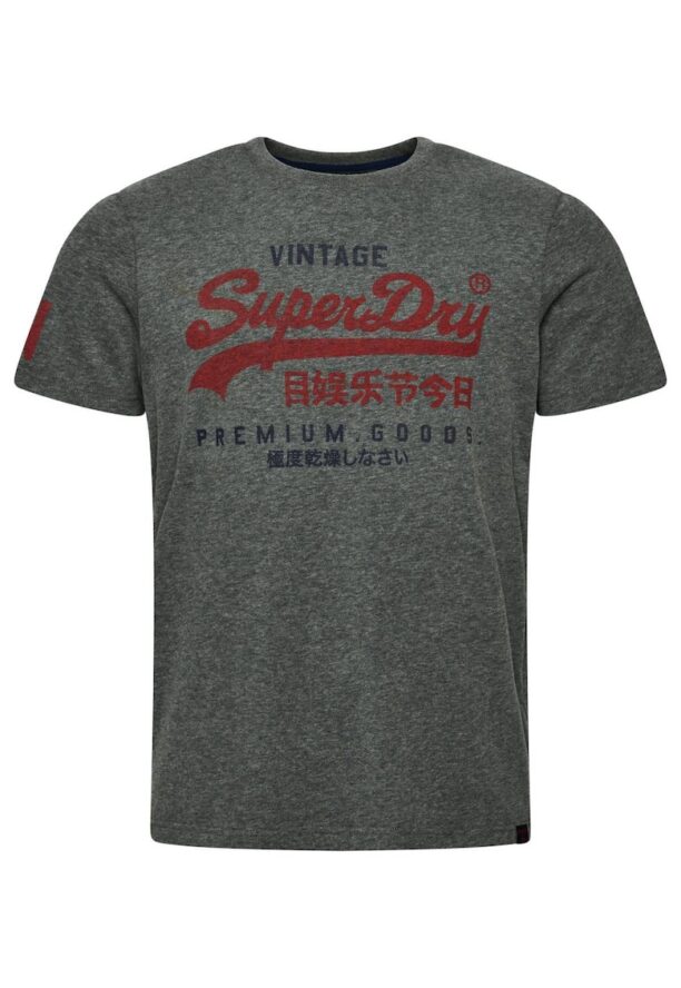 Тениска Vintage Classic с лого и овално деколте SUPERDRY