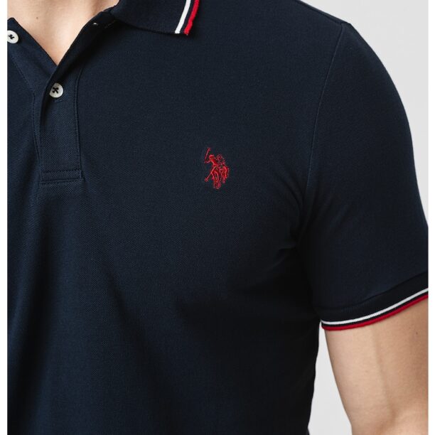 Тениска от памук с яка и лого US Polo Assn