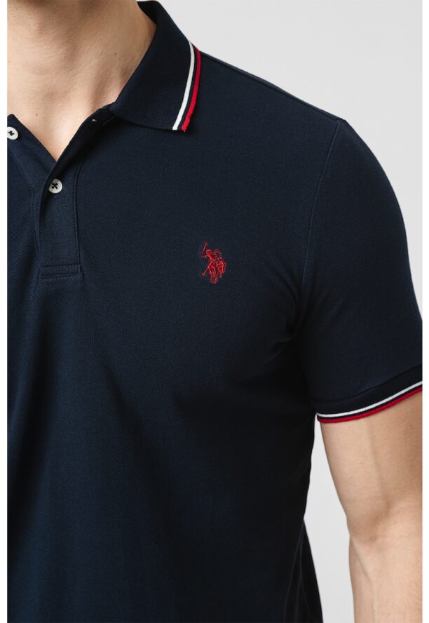 Тениска от памук с яка и лого US Polo Assn