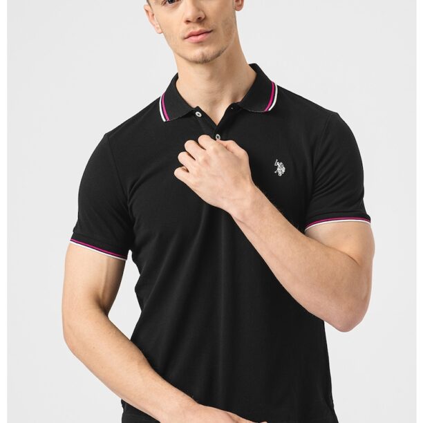 Тениска от памук с яка и лого US Polo Assn