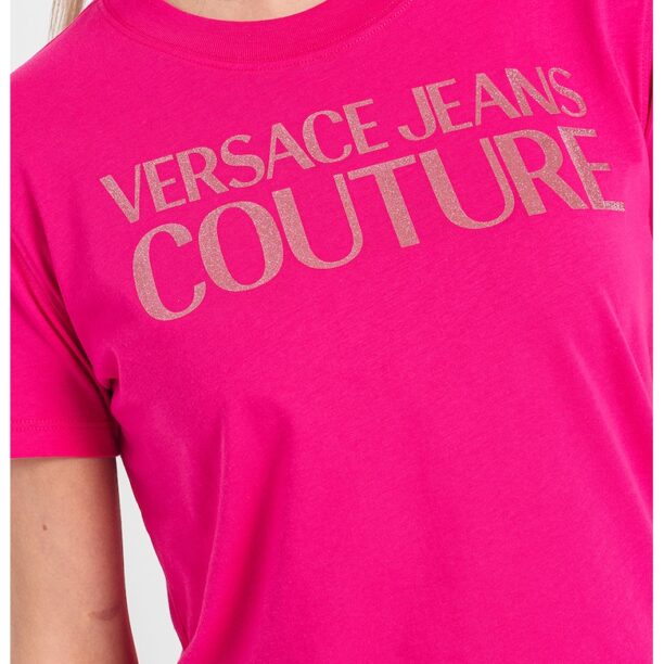 Тениска с бляскаво лого Versace Jeans Couture