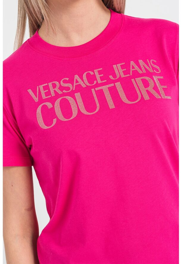 Тениска с бляскаво лого Versace Jeans Couture