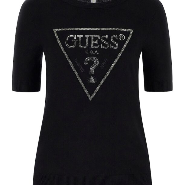 Тениска с декоративни камъни GUESS JEANS