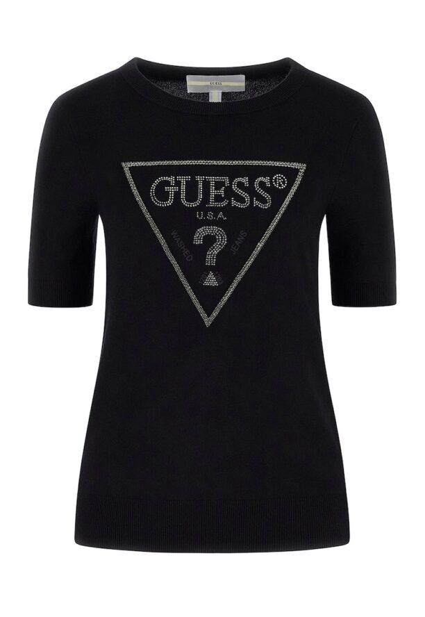 Тениска с декоративни камъни GUESS JEANS