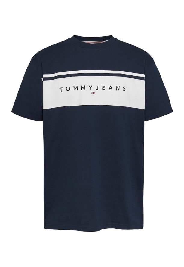 Тениска с овално деколте и бродирано лого Tommy Jeans