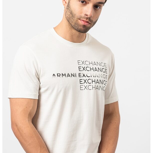 Тениска с овално деколте и лого ARMANI EXCHANGE