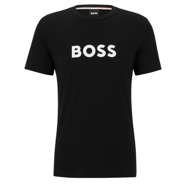 Тениска с овално деколте и лого BOSS