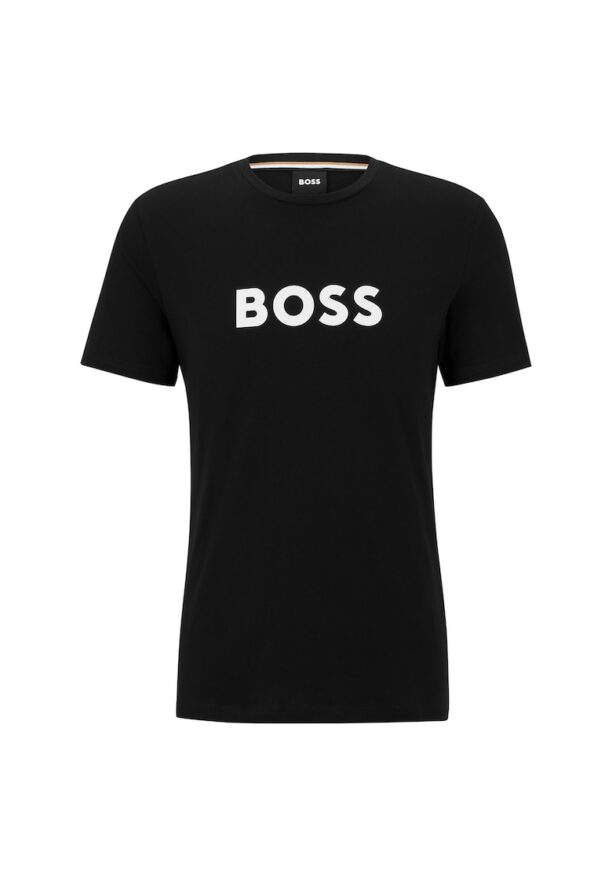 Тениска с овално деколте и лого BOSS