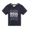 Тениска с овално деколте и лого BOSS Kidswear