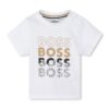 Тениска с овално деколте и лого BOSS Kidswear