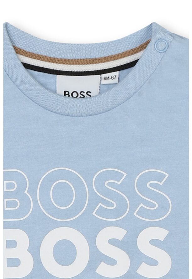 Тениска с овално деколте и лого BOSS Kidswear