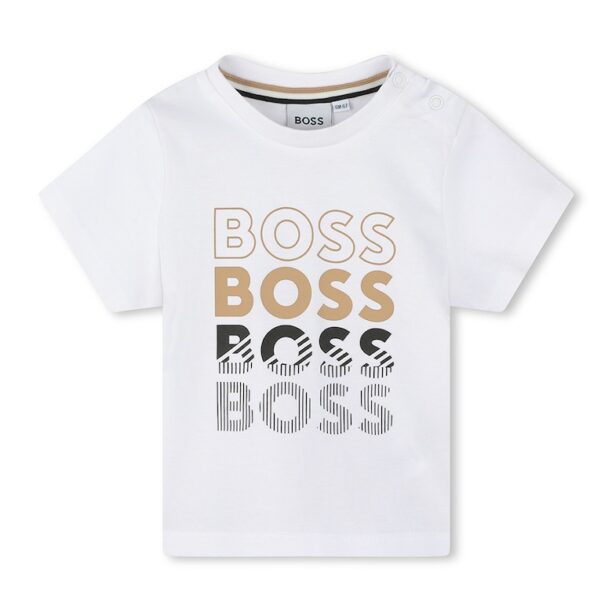 Тениска с овално деколте и лого BOSS Kidswear