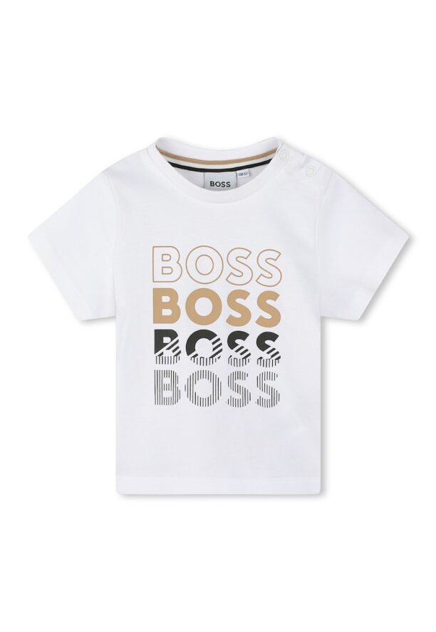 Тениска с овално деколте и лого BOSS Kidswear