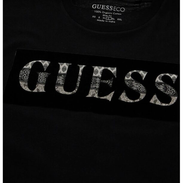 Тениска с овално деколте и лого GUESS JEANS