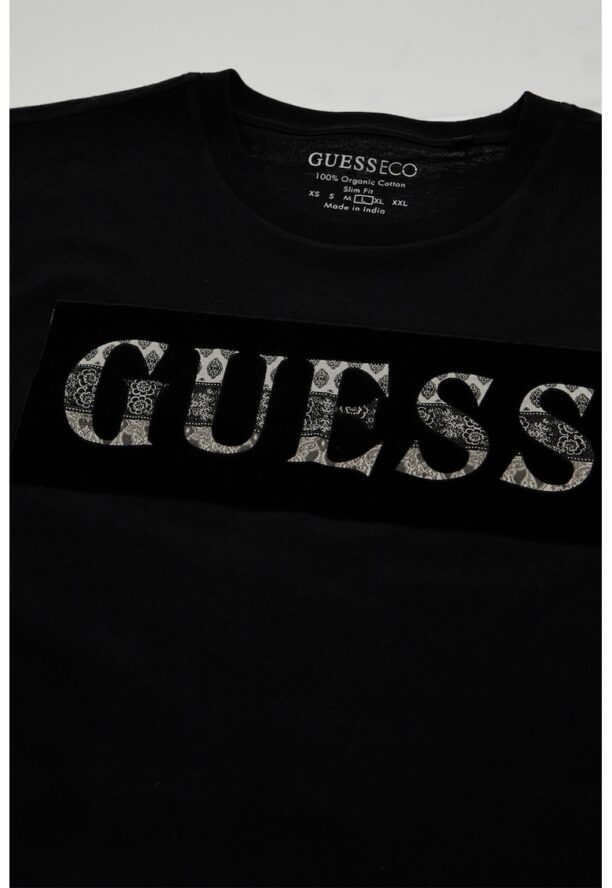 Тениска с овално деколте и лого GUESS JEANS