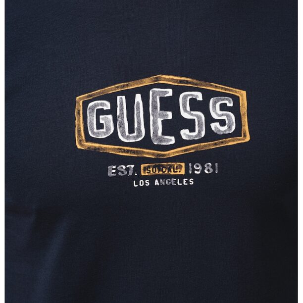 Тениска с овално деколте и лого GUESS JEANS